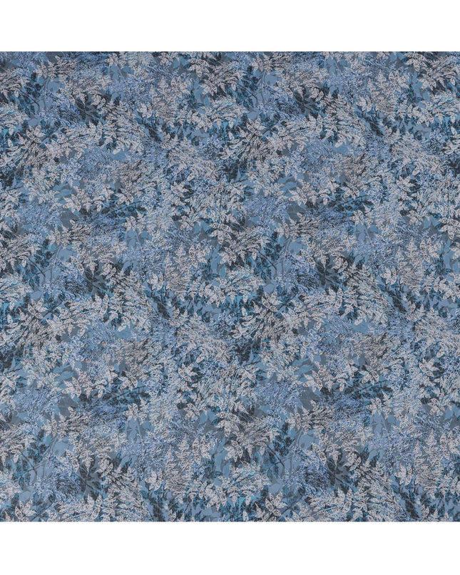 Powder Blue Leaf Pattern Traditional Sudanese Thobe in Pure Cotton Voile Fabric, 4.5 Meters Length, Width 140 cm – Made in India-D23131 Regal Fabrics