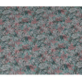 Teal Green and Coral Leaf Print Traditional Sudanese Thobe in Pure Cotton Voile Fabric, 4.5 Meters Length, Width 140 cm – Made in India-D23132
