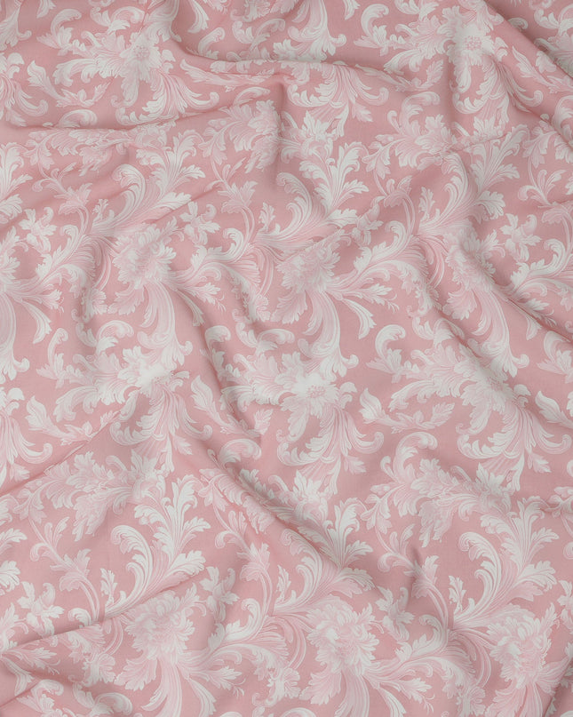 ثوب سوداني تقليدي باروكي باللونين الوردي الفاتح والأبيض، مصنوع من قماش فوال قطني خالص، بطول 4.5 متر، وعرض 140 سم - صنع في الهند - D23136