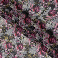 Charcoal Grey and Magenta Rose Traditional Sudanese Thobe in Pure Cotton Voile Fabric, 4.5 Meters Length, Width 140 cm – Made in India-D23137