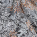 Ash Grey and Copper Leaf Traditional Sudanese Thobe in Pure Cotton Voile Fabric, 4.5 Meters Length, Width 140 cm – Made in India-D23138