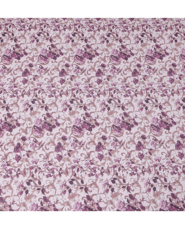 ثوب سوداني تقليدي ناعم من قماش الفوال القطني الخالص، مزين بنقشة زهور بنفسجية وأرجوانية، بطول 4.5 متر، وعرض 140 سم - صنع في الهند - D23144