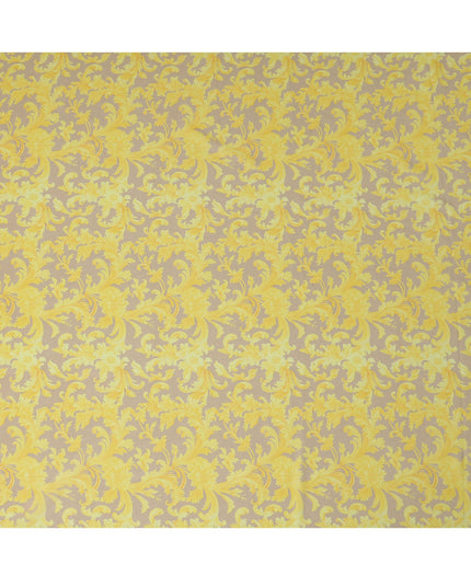 Beige and Yellow Baroque Traditional Sudanese Thobe in Pure Cotton Voile Fabric, 4.5 Meters Length, Width 140 cm – Made in India-D23145