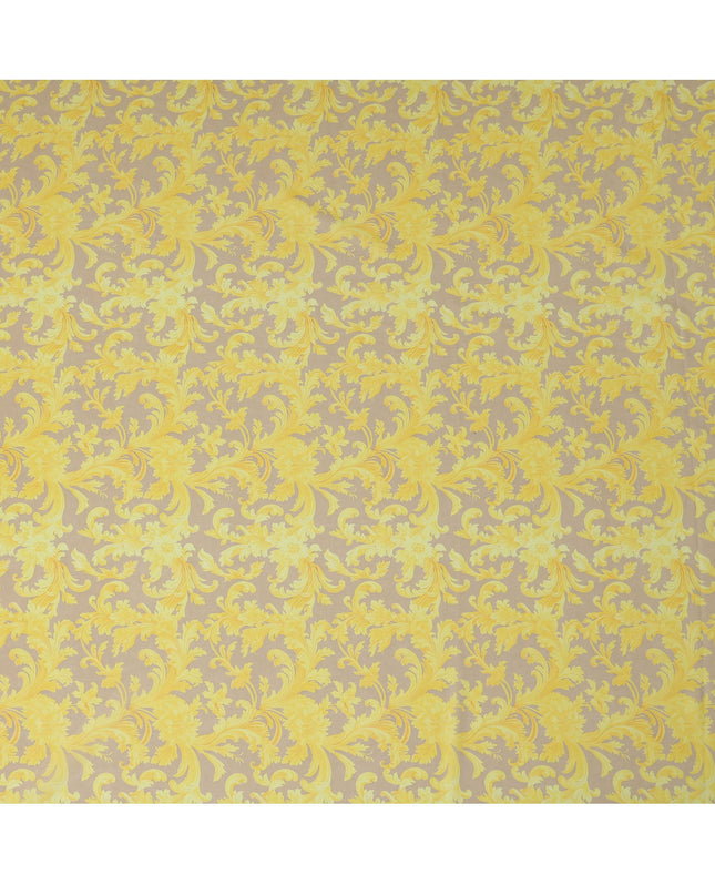 ثوب سوداني تقليدي باروكي باللونين البيج والأصفر، مصنوع من قماش فوال قطني خالص، طوله 4.5 متر، عرضه 140 سم - صنع في الهند - D23145