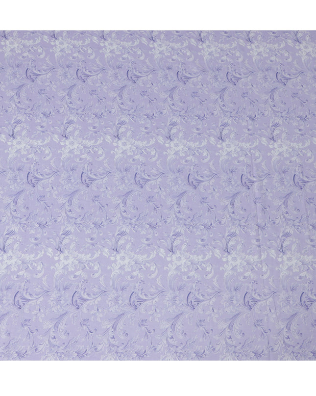 ثوب سوداني تقليدي باروكي باللونين الأبيض والخزامي من قماش الفوال القطني الخالص، طوله 4.5 متر، عرضه 140 سم - صنع في الهند - D23146