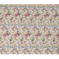 White Multicolor Floral and Gold Vine Traditional Sudanese Thobe in Pure Cotton Voile Fabric, 4.5 Meters Length, Width 140 cm – Made in India-D23147 Regal Fabrics