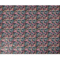 Charcoal Black with Pink and Teal Abstract Floral Traditional Sudanese Thobe in Pure Cotton Voile Fabric, 4.5 Meters Length, Width 140 cm – Made in India-D23148