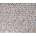 Dusty Beige with Teal and Gold Leaf Print Traditional Sudanese Thobe in Pure Cotton Voile Fabric, 4.5 Meters Length, Width 140 cm – Made in India-D23149 Regal Fabrics