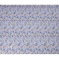 Lavender Blue with Navy and Gold Leaf Print Traditional Sudanese Thobe in Pure Cotton Voile Fabric, 4.5 Meters Length, Width 140 cm – Made in India-D23151
