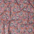 Dusty Rose with Multicolor Abstract Floral Traditional Sudanese Thobe in Pure Cotton Voile Fabric, 4.5 Meters Length, Width 140 cm – Made in India-D23152