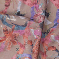 Dusty Rose with Multicolor Abstract Floral Traditional Sudanese Thobe in Pure Cotton Voile Fabric, 4.5 Meters Length, Width 140 cm – Made in India-D23152