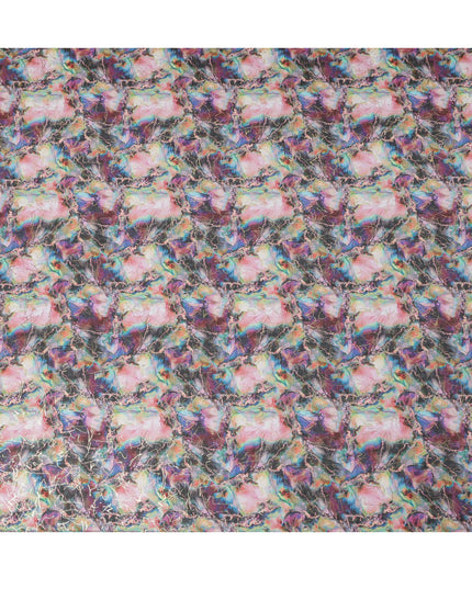 Multicolor with Pink and Purple Marble Traditional Sudanese Thobe in Pure Cotton Voile Fabric, 4.5 Meters Length, Width 140 cm – Made in India-D23154