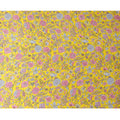 Yellow Multicolor Floral Printed Silk Satin Fabric with Bold Botanical Design, 110 Cms Width, Made in India-D23261