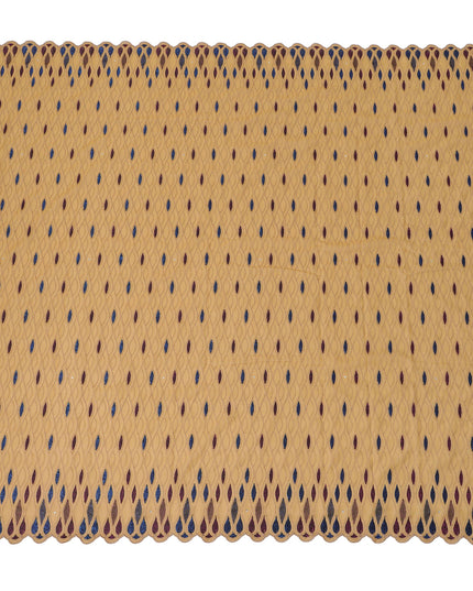 Mustard Yellow Traditional Premium Premium Sudanese Thobe in Pure Cotton Voile Embroidery Fabric with Stone work, 4.5 Mtrs Piece, 140 Cms Width, Made in Switzerland-D23266 - Regal Fabrics