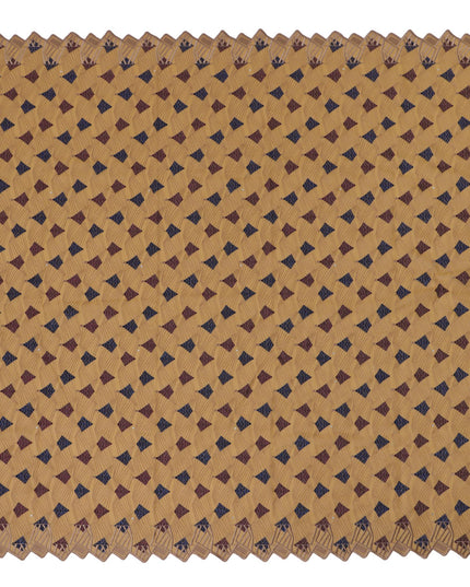 Camel Brown Traditional Premium Premium Sudanese Thobe in Pure Cotton Voile Embroidery Fabric with Stone work, 4.5 Mtrs Piece, 140 Cms Width, Made in Switzerland-D23268