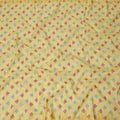 Soft Yellow Traditional Premium Premium Sudanese Thobe in Pure Cotton Voile Embroidery Fabric with Stone work, 4.5 Mtrs Piece, 140 Cms Width, Made in Switzerland-D23270