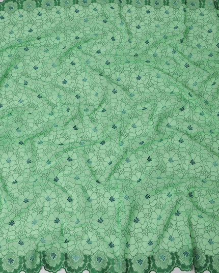 ثوب سوداني تقليدي باللون الأخضر النعناعي، مصنوع من قماش الفوال القطني الخالص المطرز بالأحجار، قطعة بطول 4.5 متر، وعرض 140 سم، صنع في سويسرا - D23272