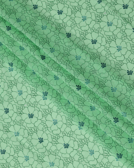 ثوب سوداني تقليدي باللون الأخضر النعناعي، مصنوع من قماش الفوال القطني الخالص المطرز بالأحجار، قطعة بطول 4.5 متر، وعرض 140 سم، صنع في سويسرا - D23272