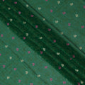 Emerald Green Traditional Sudanese Thobe in Pure Cotton Voile Embroidery Fabric with Stone Work, 4.5 Mtrs Piece, 140 Cms Width, Made in Switzerland-D23274