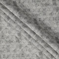 Grey Leaf Printed Blended Linen Fabric with Abstract Geometric Overlay, 140 Cms Width, Made in India-D23279