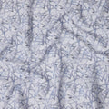 قماش كتان مخلوط مطبوع هندسيًا تجريديًا باللونين الأبيض والأزرق بتأثير ضربات الفرشاة، عرض 140 سم، صنع في الهند - D23282