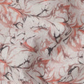 Ivory and Rust Artistic Floral Printed Blended Linen Fabric with Ink Wash Effect, 140 Cms Width, Made in India-D23283