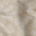 Beige and White Tropical Leaf Printed Blended Linen Fabric with Subtle Texture, 140 Cms Width, Made in India-D23284