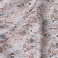 Blush Pink and Grey Textured Mosaic Print Blended Linen Fabric with Abstract Block Design, 140 Cms Width, Made in India-D23285