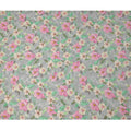 قماش كريب فيسكوز مطبوع يدويًا بنمط زهور متعدد الألوان بقاعدة رمادية، عرض 110 سم، الهند - D23427