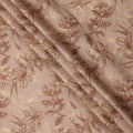 Beige Brown Floral Line Art Printed Linen Fabric, 140 Cms Width, Made in India-D23716