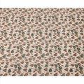 Cream Brown Green Floral Watercolor Printed Linen Fabric, 140 Cms Width, Made in India-D23718