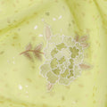 Lime Green Floral Embroidered Cotton Voile Fabric with Sequin Highlights, 140 Cms Width, Made in India-D23726 - Regal Fabrics