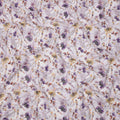 White Lilac Multicolor Floral Printed Cotton Voile Fabric with Watercolor Effect, 140 Cms Width, Made in India-D23731