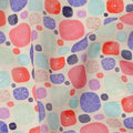 Cream Base Multicolor Abstract Geometric Printed Cotton Voile Fabric, 140 Cms Width, Made in India-D23734