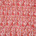 Coral Red Daisy Floral Printed Cotton Voile Fabric with Brushstroke Background, 140 Cms Width, Made in India-D23740