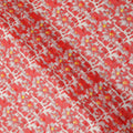 Coral Red Daisy Floral Printed Cotton Voile Fabric with Brushstroke Background, 140 Cms Width, Made in India-D23740
