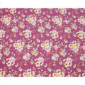 Magenta Base Multicolor Bloom Floral Printed Pure Silk Crepe Fabric, 110 Cms Width, Made in India-D23959