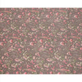Mink Brown Base Blush Pink Floral Vine Printed Pure Silk Crepe Fabric, 110 Cms Width, Made in India-D23962