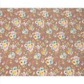 Taupe Brown Base Multicolor Pastel Floral Printed Pure Silk Crepe Fabric, 110 Cms Width, Made in India-D23963