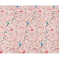 Blush Pink Base Blue and Coral Botanical Line Art Floral Printed Pure Silk Crepe Fabric, 110 Cms Width, Made in India-D23970 - Regal Fabrics