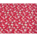 Cherry Red Base Multicolor Botanical Garden Floral Printed Pure Silk Crepe Fabric, 110 Cms Width, Made in India-D23971