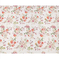 قماش كريب حريري خالص بطبعة زهور رومانسية بلون الخوخ والأرجواني الفاتح، قاعدة بيضاء عاجية، عرض 110 سم، صنع في الهند - D23972