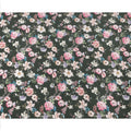 قماش كريب حريري نقي بطبعة زهور الحديقة متعدد الألوان، قاعدة خضراء، عرض 110 سم، صنع في الهند - D23975