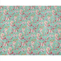 Aqua Mint Base Multicolor Garden Bloom Floral Printed Pure Silk Crepe Fabric, 110 Cms Width, Made in India-D23977