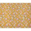قماش كريب حريري نقي بطبعة زهور الربيع، متعدد الألوان، قاعدة صفراء خردلية، عرض 110 سم، صنع في الهند - D23978