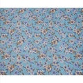Sky Blue Base Indigo and Beige Floral Printed Viscose Crepe Fabric, 110 Cms Width, Made in India-D23980