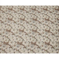 Taupe Brown Base Ivory Magnolia Floral Printed Viscose Crepe Fabric, 110 Cms Width, Made in India-D23982