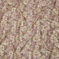 Dusty Rose Base Ivory Peach Floral Printed Viscose Crepe Fabric, 110 Cms Width, Made in India-D23988