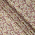 Dusty Rose Base Ivory Peach Floral Printed Viscose Crepe Fabric, 110 Cms Width, Made in India-D23988