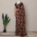 Maroon Premium Pure Silk Chiffon Floral Printed Saree, 5.5 Mtrs Length, 110 Cms Width, Made in India-D24216